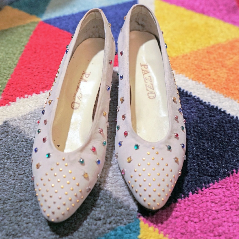 Vintage Bedazzled Kitten Heels